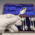 1905 British Antique Silver Plated 12 Tea Spoons & Sugar Tongs Set in Case